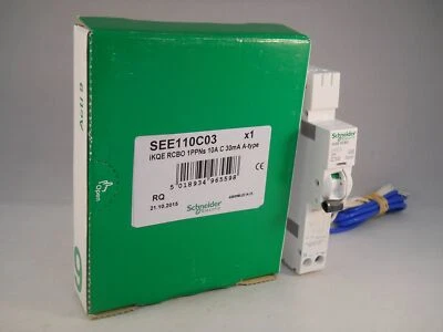 Schneider RCBO 10 Amp 30Ma Type C 10A C10 IKQE KQE Acti9 Square D SEE110C03 NEW