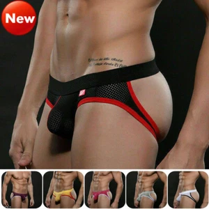 Men's Jock Strap Breathable Underwear Backless Jockstrap Briefs Underpants Thong - Picture 1 of 17