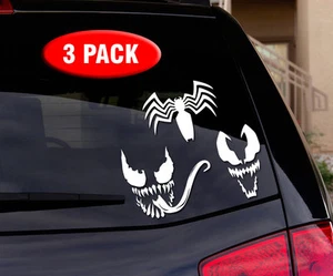 Venom Spiderman - CONFEZIONE DA 3 - Adesivo decalcomania vinile per auto, camion, parete, laptop - Foto 1 di 3