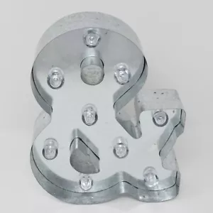 Light Up & Ampersand And Sign Marquee Metal 10" Wedding Decor Table Top Shelf - Picture 1 of 17
