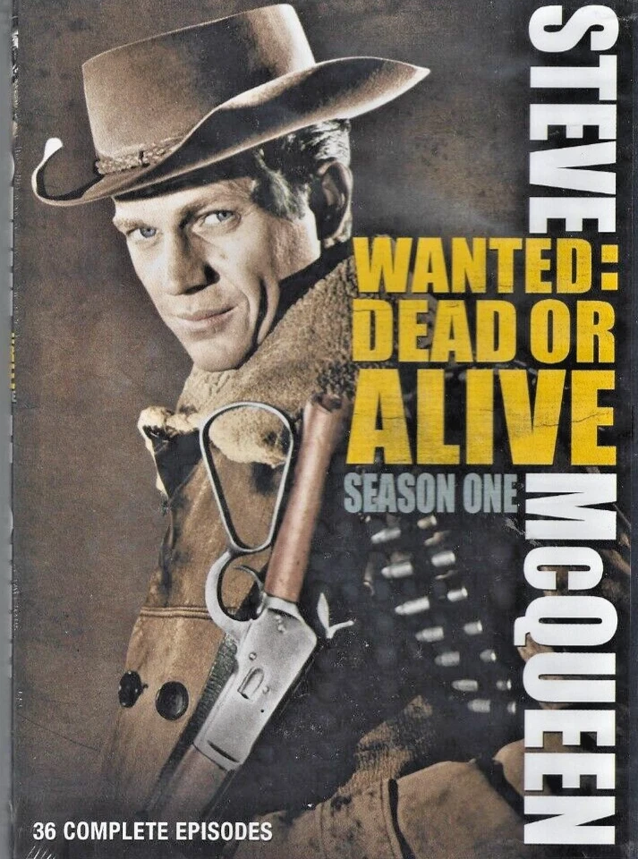 Steve McQueen, Wanted:Dead or Alive NEW! 4 DVDs, Season 1, 36 Shows ,Western TV - Image 1 of 3
