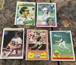 Tony Armas Baseball Cards. Oakland Athletics & California Angels.