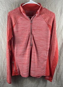 Athleta Women's Orange Long Sleeve 1/4 Zip Lightweight Collared Pullover Size L - Picture 1 of 21