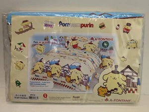 A-Fontane Sanrio Pompompurin Yellow Bed Sheets Full Size 80" x 90" Duvet Cover - Picture 1 of 10
