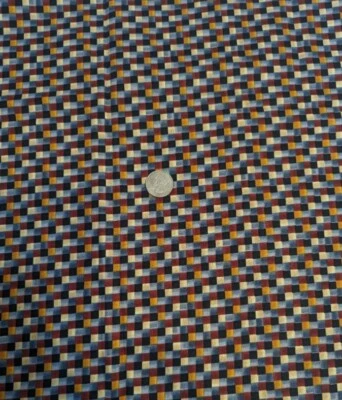 Azul/Rojo/Negro/Naranja - Tela de Algodón "Pequeña Cuadros" 46"x42" T56 Foto 1 de 2