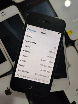 Tested, GOOD, Apple iPhone 4 4s - 8/16/32/64GB Unlocked iOS 6 iOS 9 Smartphone - Image 1 of 4