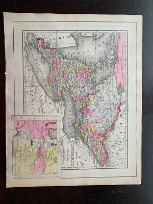 Vintage MAPS CANADA ONTARIO COUNTIES/NOVA SCOTIA, N. BRUNSWIC - 1894 A. L. Smith - Image 1 of 3