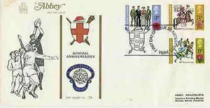25 AUGUST.1971 GENERAL ANNIVERSARIES FIRST DAY COVER WITH RUGBY STAMP ABBEY - Picture 1 of 1