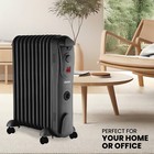 Schallen Oil Filled Radiator Heater Portable Energy Efficient Heating in Black