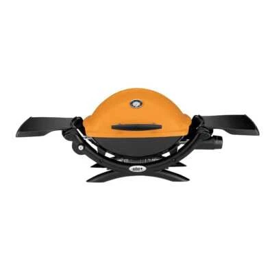 Q 1200 1-Burner Portable Tabletop Propane Gas Grill in Orange with Built-In - Image 1 of 4