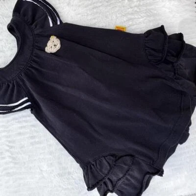 Vestido vintage Steiff bebé niña oso azul marino talla 0-3 meses Foto 1 de 4