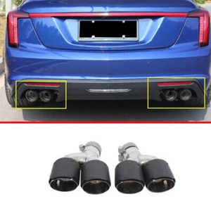 Carbon+Stainless Rear Exhaust Muffler Tip Tail Pipe For Cadillac CT5 2020-2024 - Picture 1 of 8