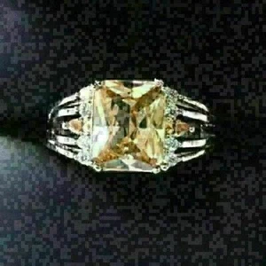 Sparkling Radiant Orange Citrine Ring Women Jewelry 14K Gold Plated Nickel Free - Picture 1 of 10