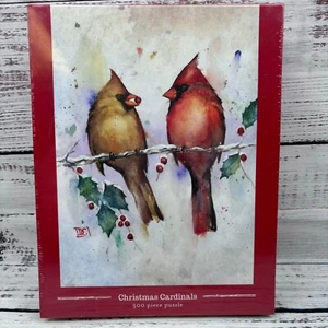 Rompecabezas Demdaco Navidad Cardenales Vacaciones 500 piezas 14x19 Completo NUEVO - Imagen 1 de 11