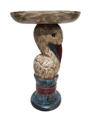 Mesa de pelícanos tallada a mano peces en la parte superior arte talla escultura océano mar náutico Foto 1 de 4