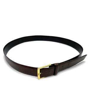 Cinturón de vestir para hombre hecho en EE. UU. de cuero marrón de grano encogido talla 36 - Imagen 1 de 8
