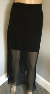 Elie Tahari Short Black Skirt with  long silk overlay sz 2 - Picture 1 of 8