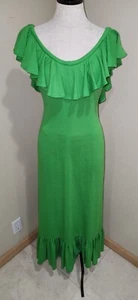 Vintage Green Knit Long Sundress*szSm* Good Condition  - Picture 1 of 8