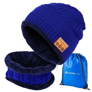 Bluetooth Music Warm Beanie Hat Wireless Smart Cap Headset Headphone Speaker Mic - Picture 1 of 6