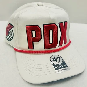 '47 Brand Portland Trail Blazers Hitch Rope Patch Snapback Mütze verstellbar weiß - Bild 1 von 6