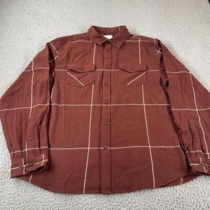 Katin Flannel Shirt Mens Large Brown Plaid Long Sleeve Cotton Button Up - Bild 1 von 10