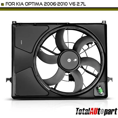 Ventilador de radiador único con conjunto de cubierta para Kia Optima 2006 2007 2008-2010 2,7 L Foto 1 de 4
