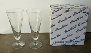 Princess House HERITAGE Pilsner Beer Glasses Set of 2 Cut Crystal Glass #442 NIB - Picture 1 of 5