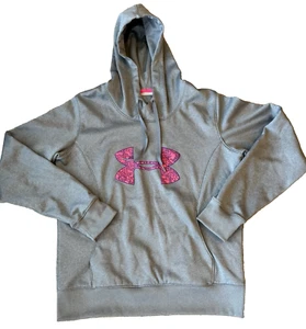 Under Armour Hoodie Size Youth Large Pink Gray Girls Athletic Kids School Fun - Picture 1 of 4