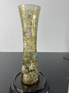 Antike Moser große Vase floral Emaille Dekor & Milchglas Akzente - Bild 1 von 12