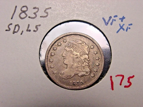 1835 SD L5 BUST HALF DIME VF + XF PQ NICE COMBINED SHIPPING Cover