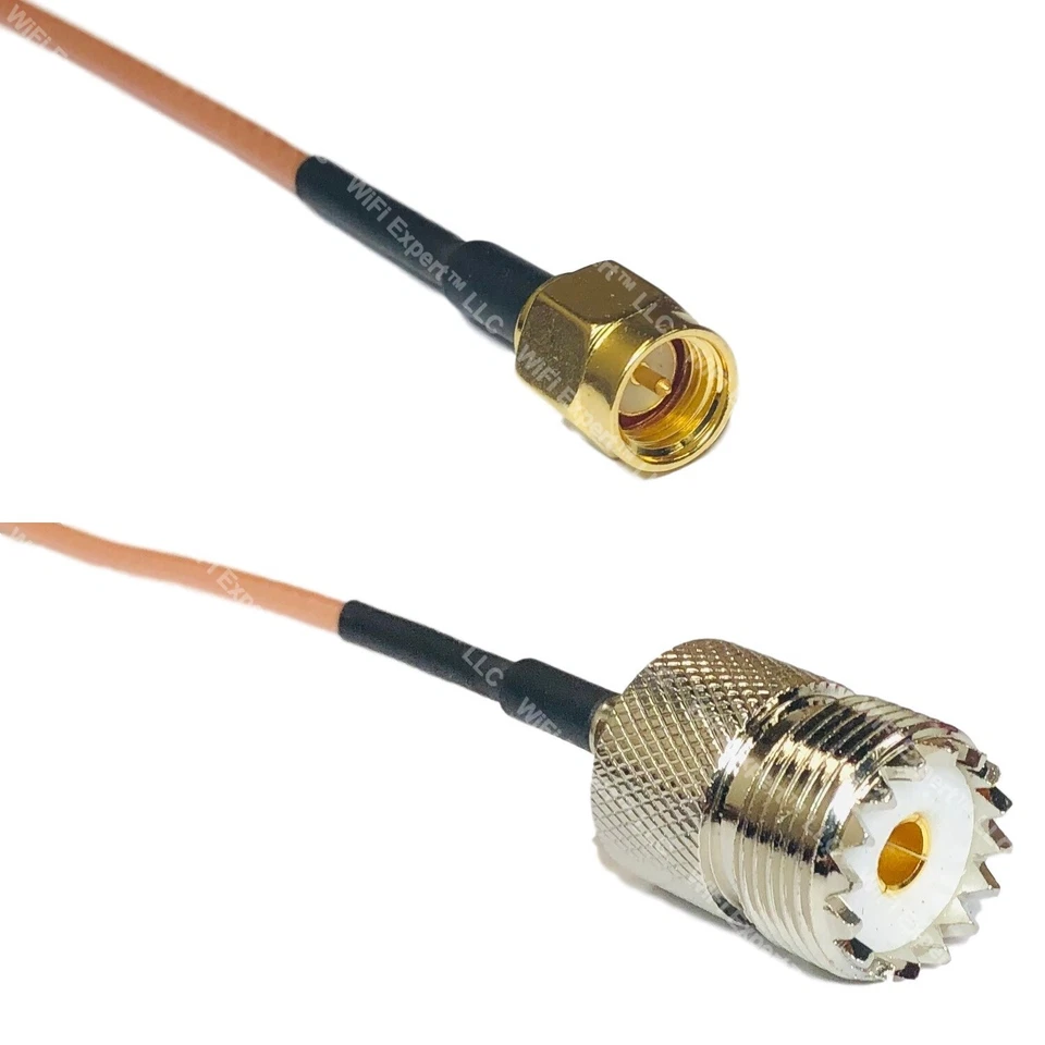 RG316 SMA MALE to SO239 UHF Female RF Cable Rapid-SHIP LOT - Image 1 of 1