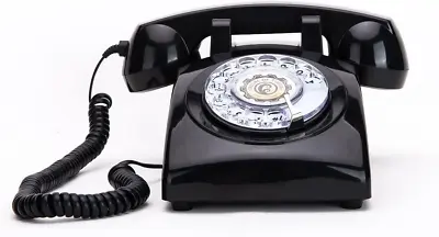 Rotary Dial Telephone Phone Real Working Vintage Old Fashion Black 1960S NEW • 56.10€
