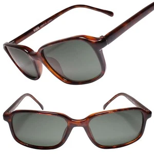 Genuine Vintage Deadstock Hip 80s 90s Mens Tortoise Rectangle Sunglasses - Picture 1 of 3