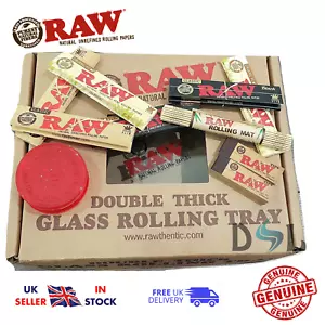 Raw Small Mini Rolling Tray Kit Gift Set Classic Organic Hemp Tips Grinder - Picture 1 of 10