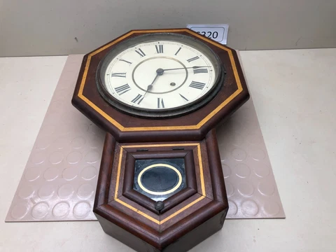 Vintage Seth Thomas Schoolhouse Wall Clock - Wood Cover