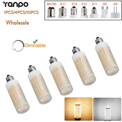 12W Led Corn Light Bulb E11 E12 E17 Ba15D Dimmable Bulbs 220V Lamp Warm White G9 - Image 1 of 4