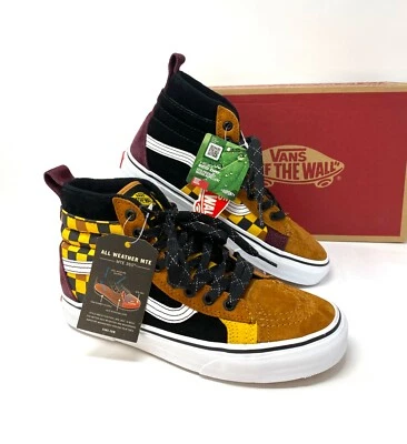 VANS Sk8-Hi MTE DX Boots Brown Check Yellow Black Women's Size 8,5 VN0A3DQ522Z - Image 1 of 4