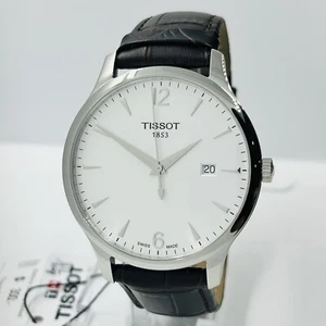 Tissot Tradition Men's Brown Leather Stainless Steel 42mm Swiss Watch T063610A - Picture 1 of 8