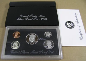 1998 S US Mint Silver Proof Set in Box with COA, Combined Shipping - Picture 1 of 11