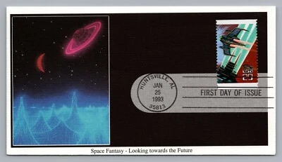 Future Exploration in Space Fantasy 1993 FDC Huntsville #2744 Winged Spaceships - Image 1 of 2