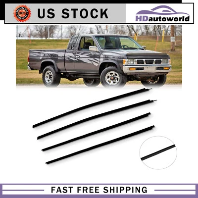 Sellos de barrido de ventana para Nissan 1986-1994 para carrocería dura Navara D21 resistente al clima 4 piezas Foto 1 de 4