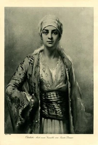 Odaliske XL Kunstdruck 1919 von Fausto Zonaro Konkubine Harem Sklavin - Picture 1 of 1