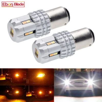 1157 Dual Color Bright Switchback White/Amber Yellow LED Turn Signal Light Bulbs Foto 1 de 4