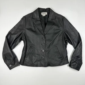 Giacca corta vintage Bagatelle pelle nera biker strega blazer ritagliato - Foto 1 di 14