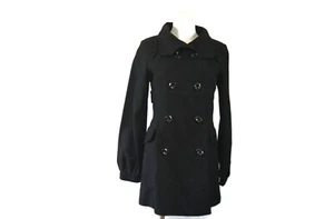 Tuta nera sartoriale mango MNG cotone trench cappotto giacca lunghezza media piccola - Foto 1 di 13