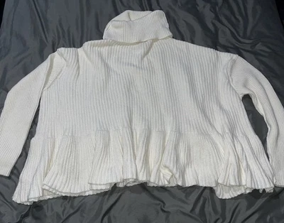 Suéter Free People Layer Cake Blanco/Crema Para Mujer Talla Mediana Cuello Alto Foto 1 de 4