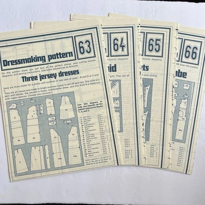 Vintage Designer Sewing Patterns Uncut Lot Of 4 Dresses Plaid Jackets Summer 70s - Image 1 of 4