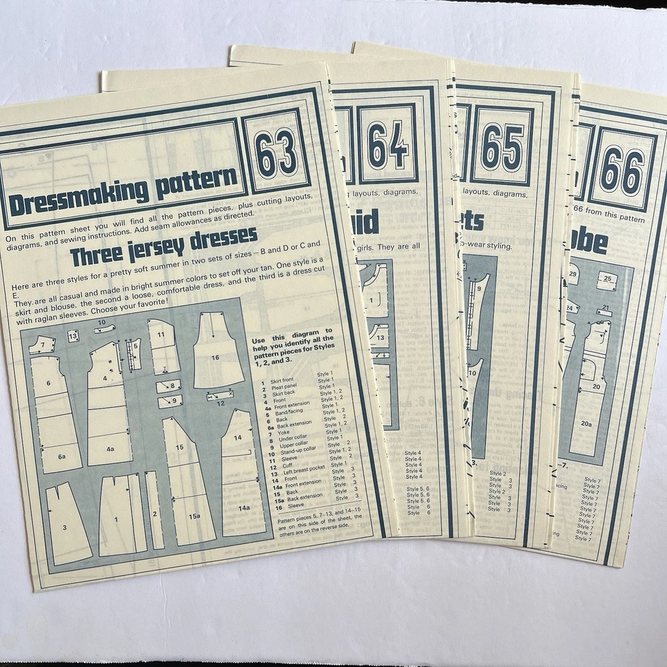 Vintage Designer Sewing Patterns Uncut Lot Of 4 Dresses Plaid Jackets Summer 70s - Image 1 of 4