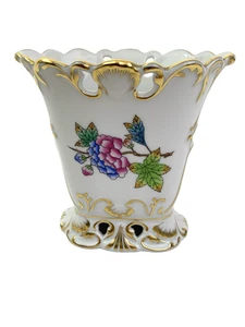 HEREND QUEEN VICTORIA VASE MIT FUSS #6475 FLORAL FLIEGE H LACK VINTAGE SCHÖNHEIT SELTEN 4,5" - Bild 1 von 21
