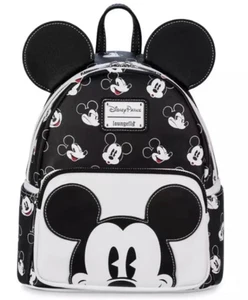 Mochila Loungefly Parques Disney - Mickey Mouse - Blanco y Negro Nueva Con Etiquetas - Imagen 1 de 3